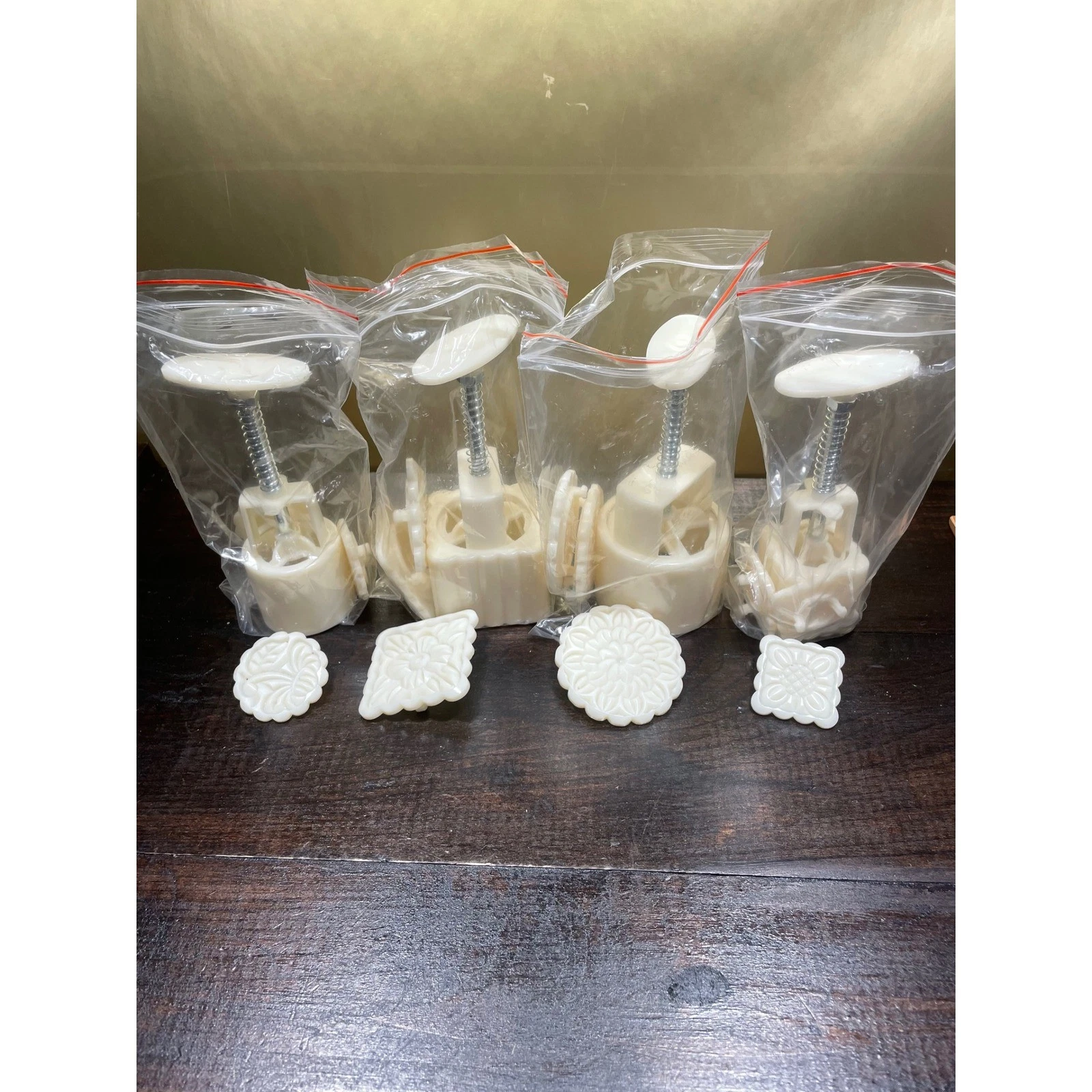 Moon Cake Mold Press Set Cookie Stamp Food Shaping Tool Baking Molds Clay