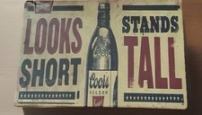 Cintre mural en métal Coors « Looks Short Stands Tall » enseigne en étain bar pub bière