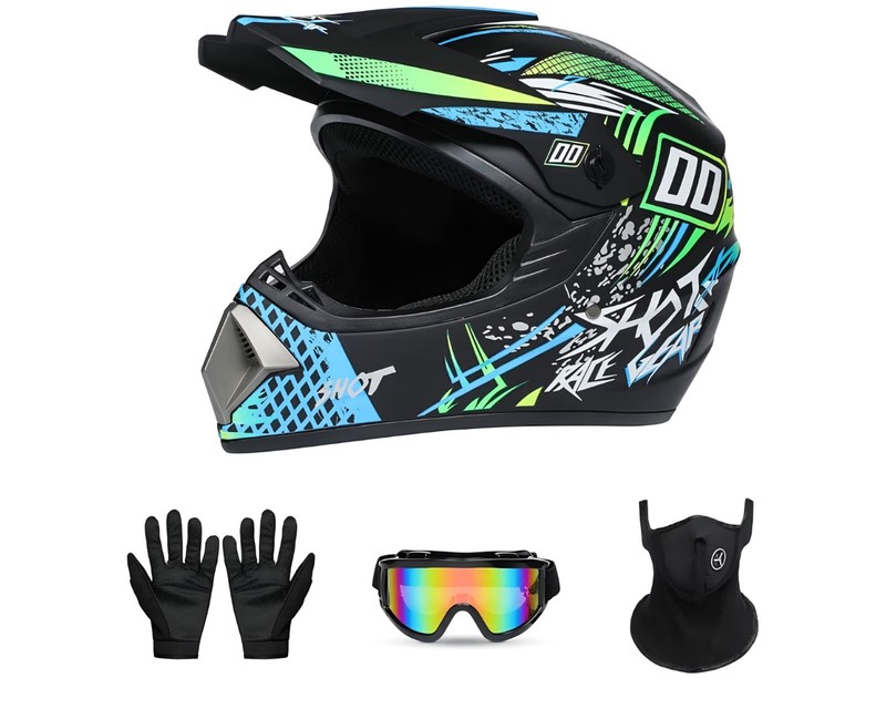 Motorcycle Dirt Bike Helmet Full Face Motocross Helmets for Outdoor Sports Of...