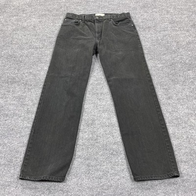 Marks & Spencer Blue Harbour Jeans Mens 36x31 Black Straight Leg Denim Dark Wash