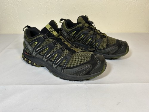 Salomon Men's Size 11.5 XA Pro 3D Trail Running Shoe Black Green 392519 - Picture 2 of 10