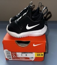 BABY Nike Flex Runner 2 Black/Flat Pewter-Anthracite DJ6039 001 Size 2C