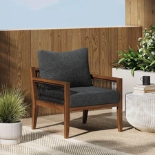 Nathan James Freya Bohemian Wooden Armchair, Outdoor Patio Chair