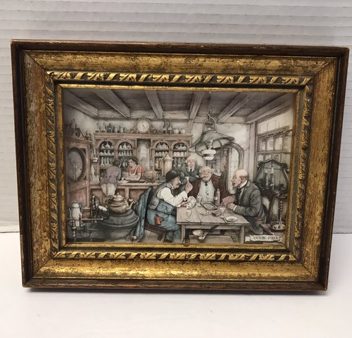 Anton Pieck Vue D'Optique 18. Jahrhundert Französische Kunstform Handarbeit E.K. Martin 1978 - Bild 1 von 9