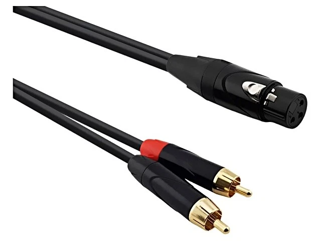 AU5015BX Câble Jack 3,5mm Mâle,Mâle RCA x2 1,5m Noir PVC REDS MUSIC - Photo 1/1