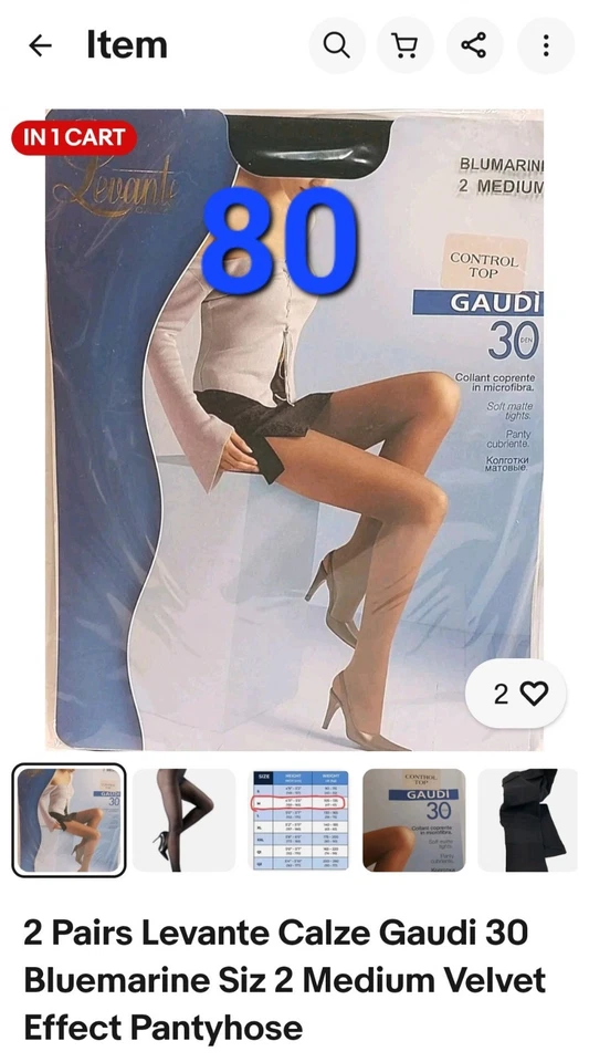 Venta al por mayor 345 marca LEVANTE. Pantimedias Relax Firme Soporte Pierna. Calze Gaudi 30... Foto 4 de 4