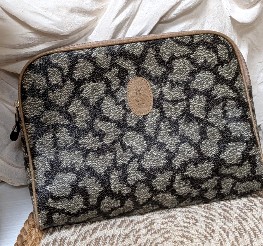 Pochette pochette vintage YVES Saint LAURENT YSL marrone beige vintage