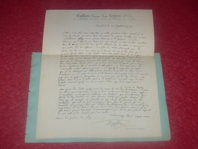 [SAMMLUNG ADOLPHE THIERS] FAC SIMILARE AUTOGRAMM BUFFON / Ed. 1830 (Litho)