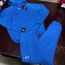 Under Armour royal Blue UA Rival Fleece hooded, sweatsuit in medium or large