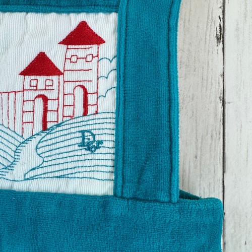 VTG 90's Baby Dior Teal Embroidered Velour Bib Overalls Outlet Size 12 Months - Picture 6 of 15