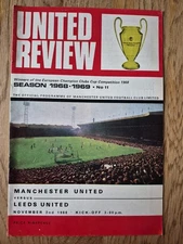 1968/69 Manchester Utd V Leeds Utd Div1 Football Programme Very Good Cond