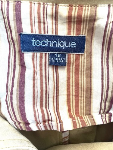 Technique Women’s Button Up Cotton Blend Jacket Coat Beige Casual Size 16-18. - Picture 5 of 11