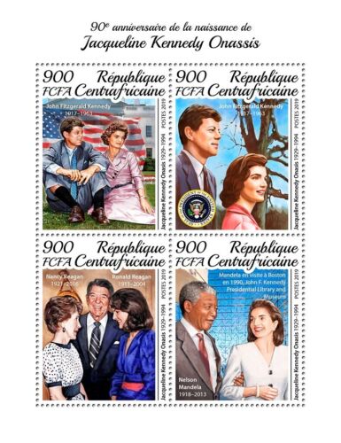 Jaqueline Kennedy Onassis Ronald Reagan MNH Stamps 2019 Central African M/S - Picture 1 of 1