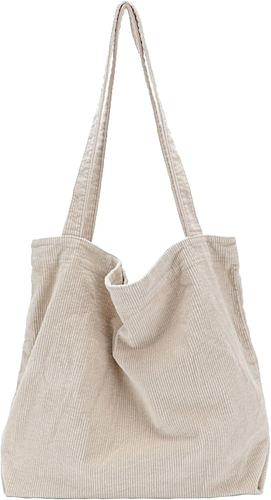 Corduroy Tote Bag for Women Girl Canvas Shoulder Handbags Cute Large Purse - Picture 9 of 12