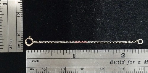 Cable 14k 1,2 mm oro blanco 4,5 mm cierre anillo de resorte 3" extensor de cadena de seguridad - Imagen 2 de 5