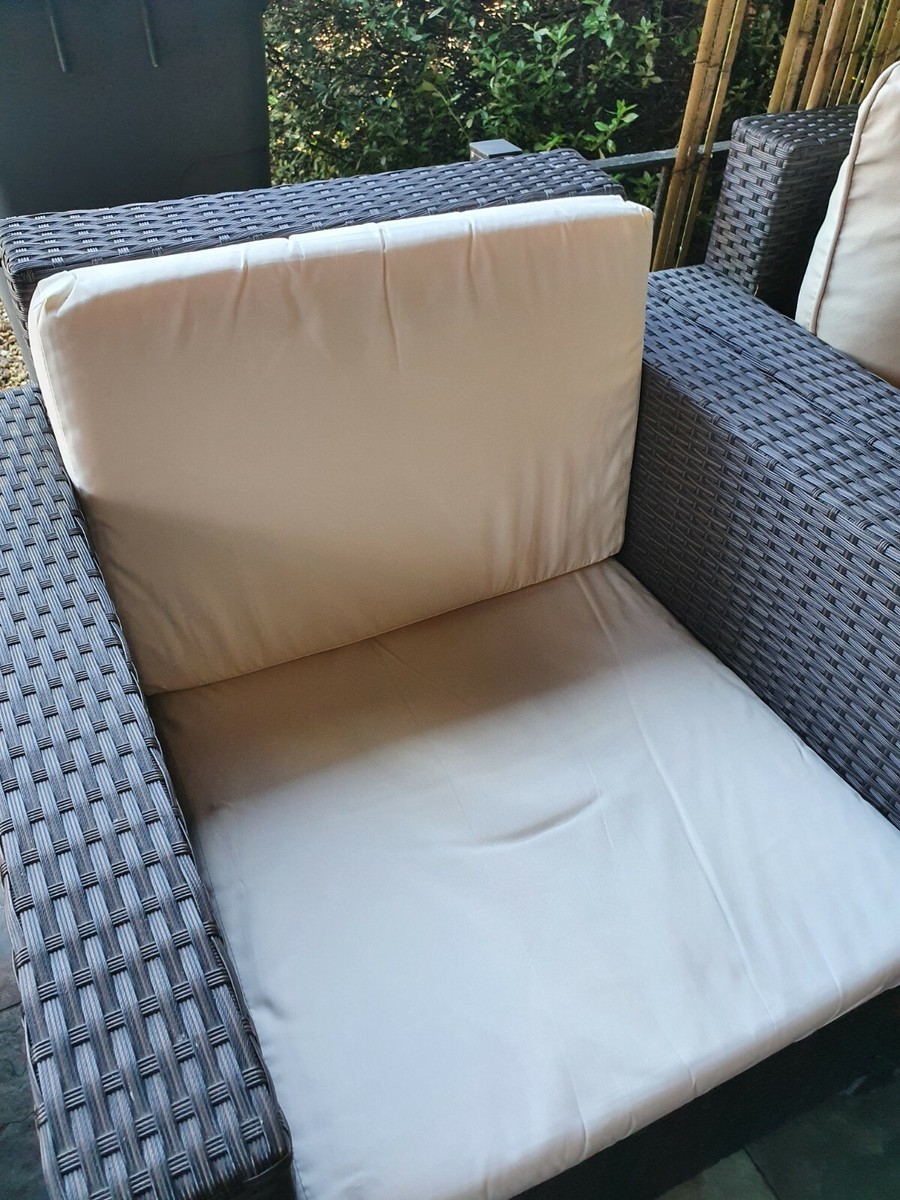 Patio Chair Cream Outdoor Seat Pads SET OF NATURAL CREAM COLOUR
