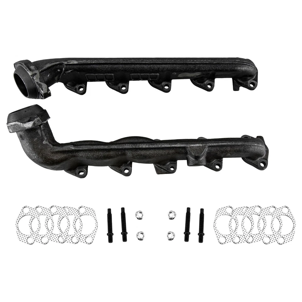 L+R Pair Exhaust Manifolds Fit 2000-19 Ford F250SD F350SD F450SD F550SD 6.8L V10 Foto 2 de 4