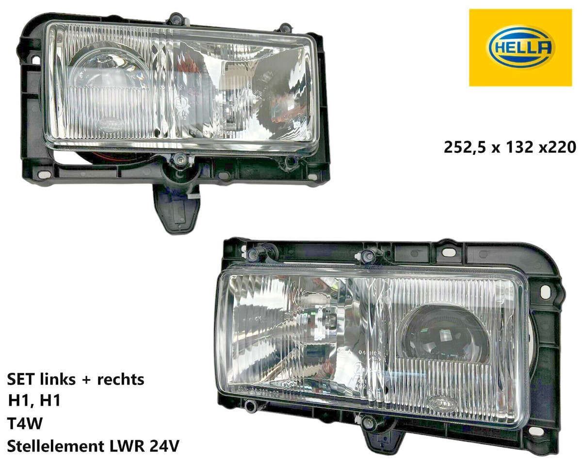 SET HELLA Hauptscheinwerfer universal H1 T4W 24V ECE LKW Bagger  