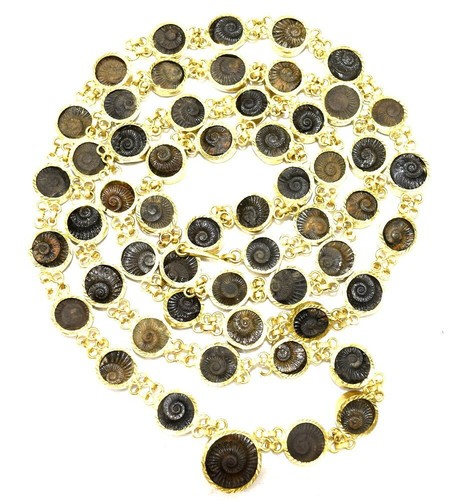 Rare Sudarshan Shaligram Mala In Panchdhatu - 55 PC - Picture 7 of 7
