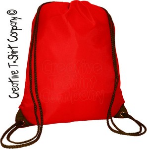 red drawstring backpack