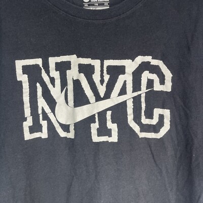 NIKE / ナイキ NYC SUBWAY LOGO DRY-FIT T-SHIRTS XXL Nike NYC New York Swoosh Street Tee Shirt XXL Black Cotton