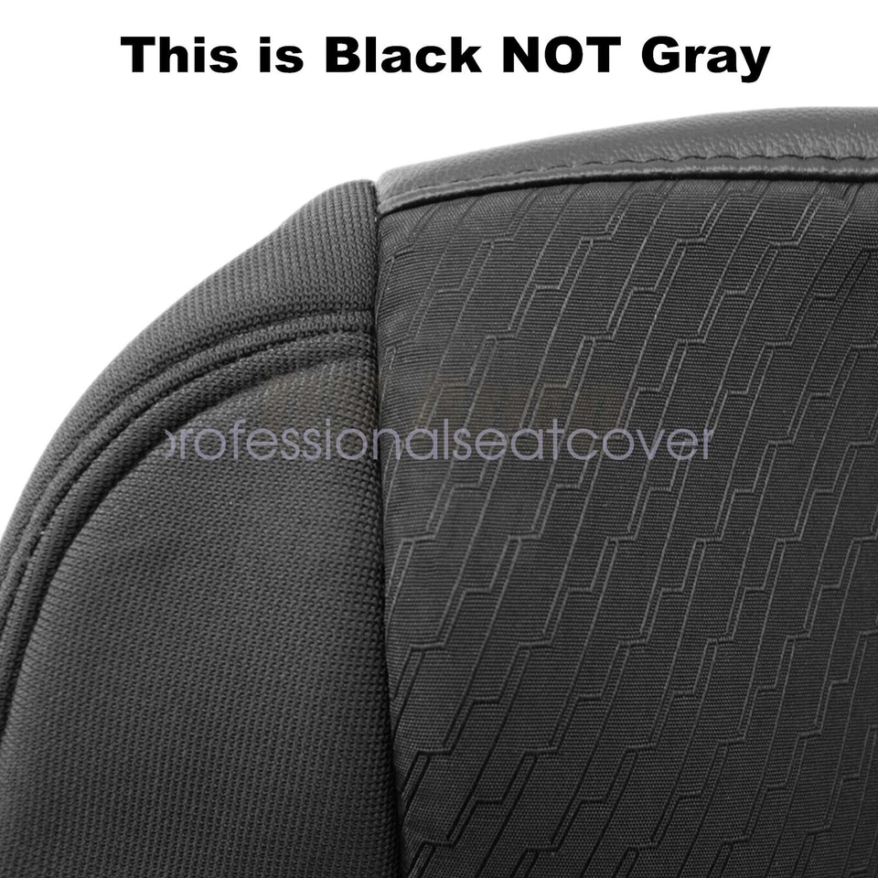 Cubierta de asiento de tela trasera inclinada negra para conductor/pasajero para GMC Sierra 1500 2007-2014 Foto 2 de 4