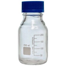 250ml Glass Media Bottle, Round, GL45 Screw Cap Karter Sci 251L6 Pack 24