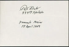 Rex Barber signed 4x6 card--Yamamoto Mission.P-38 Ace. 339th FS.Japanese Admiral