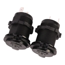 2PC 12V Cigarette Lighter Socket Power Outlet Receptacle Plug or Car Marine ATV