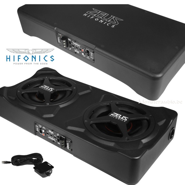 Hifonics ZRX220A Aktivsubwoofer Flach Auto Bassbox VerstäRker Downfire FußRaum-image