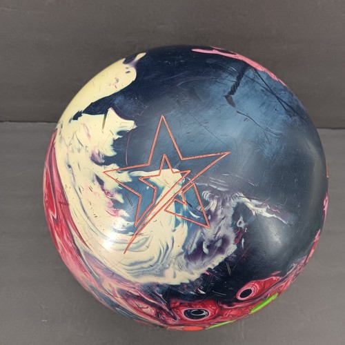 4 Hole Balanced Roto Grip Mutant Cell Bowling Ball 15 Lb Red Black Yellow Swirl - Picture 23 of 24