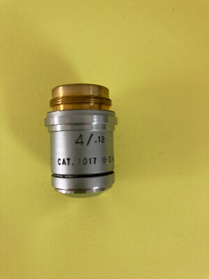 American Optical 4x Objective-Infinity Optics, RMS threads, 0.12 n.a., CAT 1017