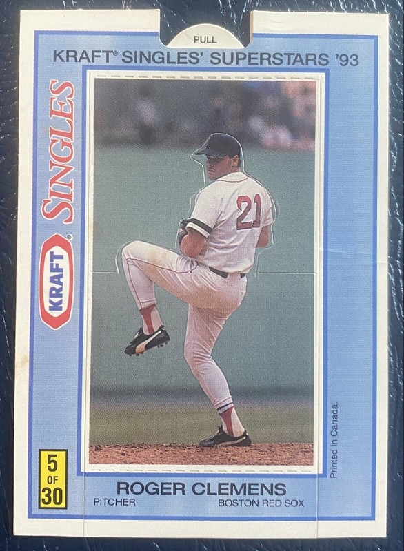 1993 Kraft Singles Superstars Pop-Ups Roger Clemens #5
