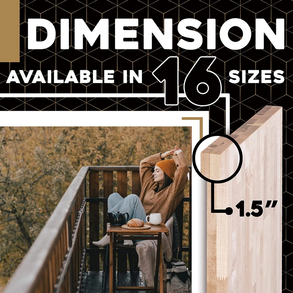 Butcher Block Work Bench Top - 30 X 18 X 1.5 In. Multi-Purpose Maple Slab for Co - Image 4 of 4