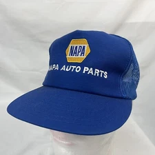 VINTAGE NAPA AUTO PARTS EMBROIDERED MESH SNAPBACK TRUCKER HAT LOUISVILLE MFG USA