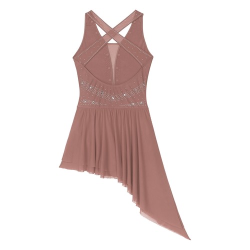 Womens V Neck Lyrical Dance Costume Cross Back Modern Contemporary Dance Dress - Picture 38 of 67