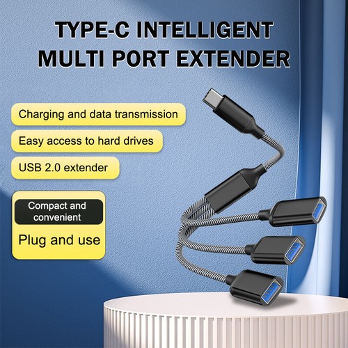 3in1 USB Type-C OTG Adapter Data Transmission Charger Cable For Phone Tablet Hub - Afbeelding 21 van 22