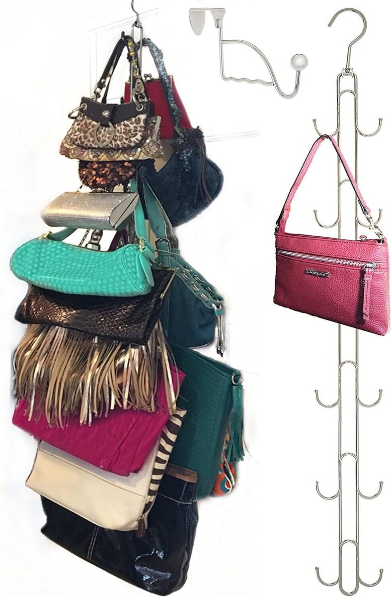 Over Door Hanging Purse Storage Organizer - Purse Hanger for