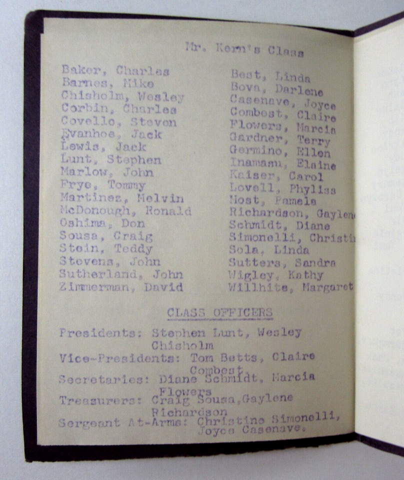 Victory Elementary School Stockton CA Photo Memory Yearbook Vintage