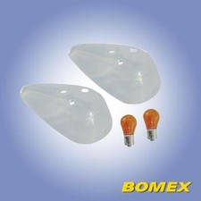 Blinkergläser, weiß + Glühlampen,für VW Käfer, Kübel (Typ181), Bj.63-79