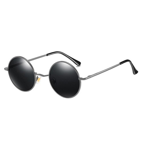 Retro Round Trendy Polarized Sunglasses Metal Frame Circle UV400 Chic Sunglasses - Picture 3 of 31