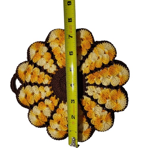 Soporte para ollas hecho a mano doily 8" de diámetro almohadilla caliente trivet ganchillo redondo multicolor - Imagen 4 de 5