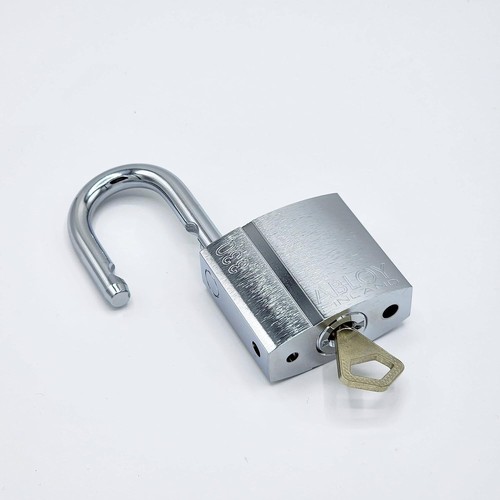 Abloy Sentry PL330/25B Brass Padlock w/ 2 Keys, Chrome Finish - Picture 4 of 8