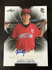 MARCELO MAYER 2020 LEAF PERFECT GAME GAMEDAY BLACK AUTOGRAPH #1/4 Red Sox