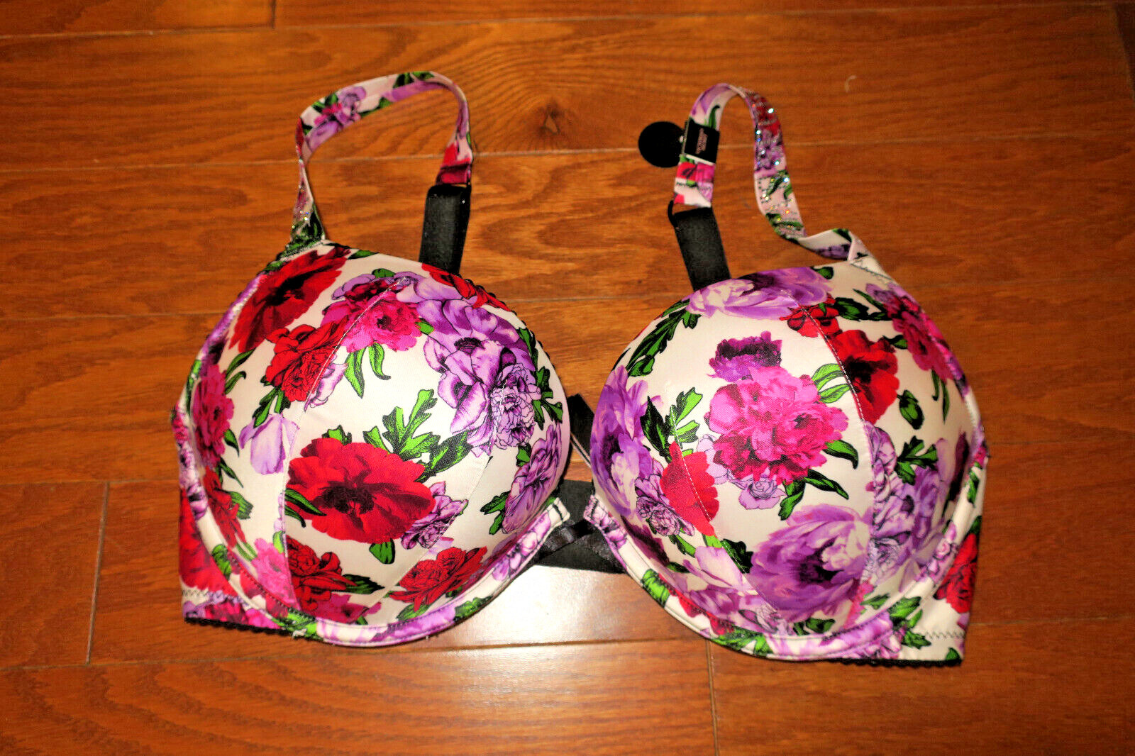 S-34D BRA ❤️ BOMBSHELL VICTORIA'S SECRET ❤️2pc.SET THONG ADD 2 SIZES PUSH UP NEW image 2
