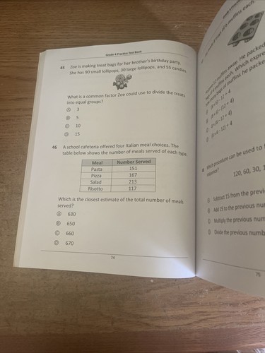 FLORIDA TEST PREP Practice Test Book FCAT 2. 0 Math Grade 4 by Test Master Press - Imagen 3 de 5