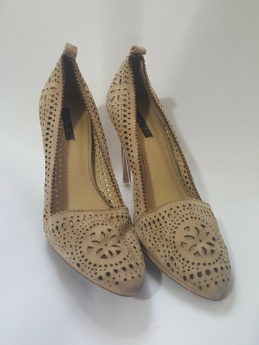 Rachel Zoe Stiletto Heel Pump Perforated Women's Shoes Size 10 M Nude Tan Suede - Picture 5 of 11