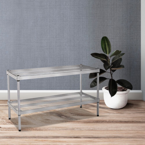 Design Ideas MeshWorks 2 Ebenen Full-Size Metall Aufbewahrung Regal Regal, Silber - Bild 5 von 10