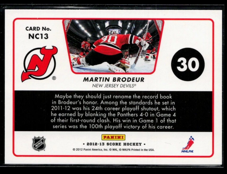 2012-13 Score Net Cam Martin Brodeur #NC13 - Image 2 of 2
