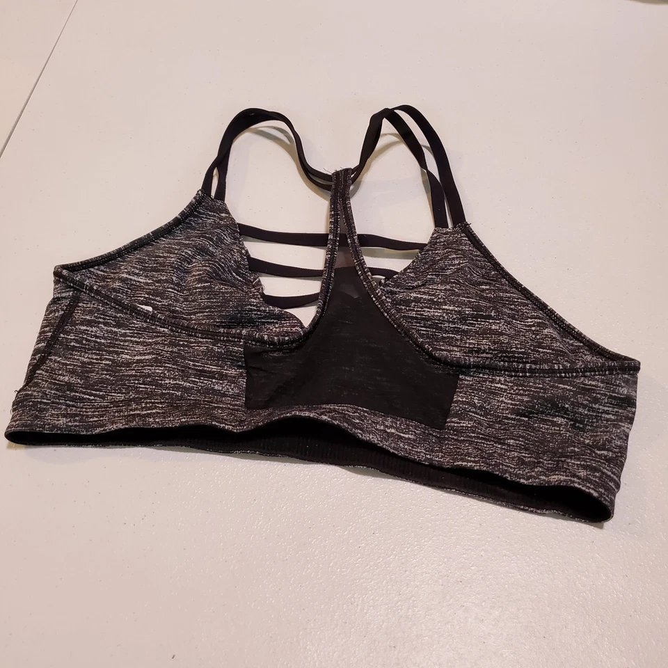 Victoria's Secret Women Sports Bra Large Gray Strappy Mesh Wireless Pullover - Image 4 of 4